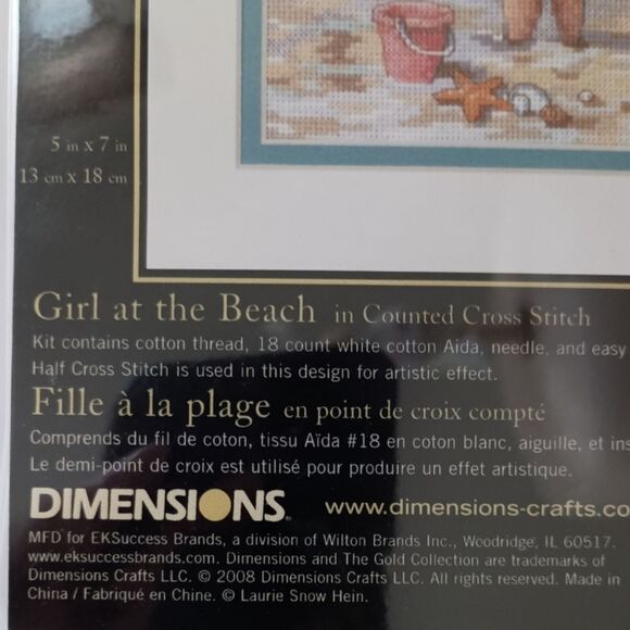 Dimensions Cross Stitch Kit Gold Petites Girl At The Beach #65078 Coastal Beachy - Picture 3 of 12